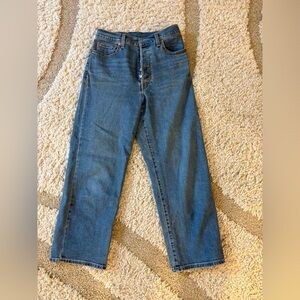 Levi's Ribcage Straight Leg Blue Jeans
